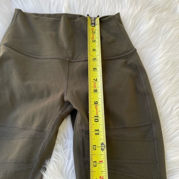 Lululemon Wunder Under Pant Hi Rise Tech Mesh 28” Size 4 in Dark Olive - Picture 6 of 12